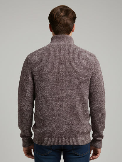 Celio* Men Brown Colourblocked Regular Fit Cotton Sweaters