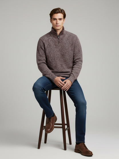 Celio* Men Brown Colourblocked Regular Fit Cotton Sweaters