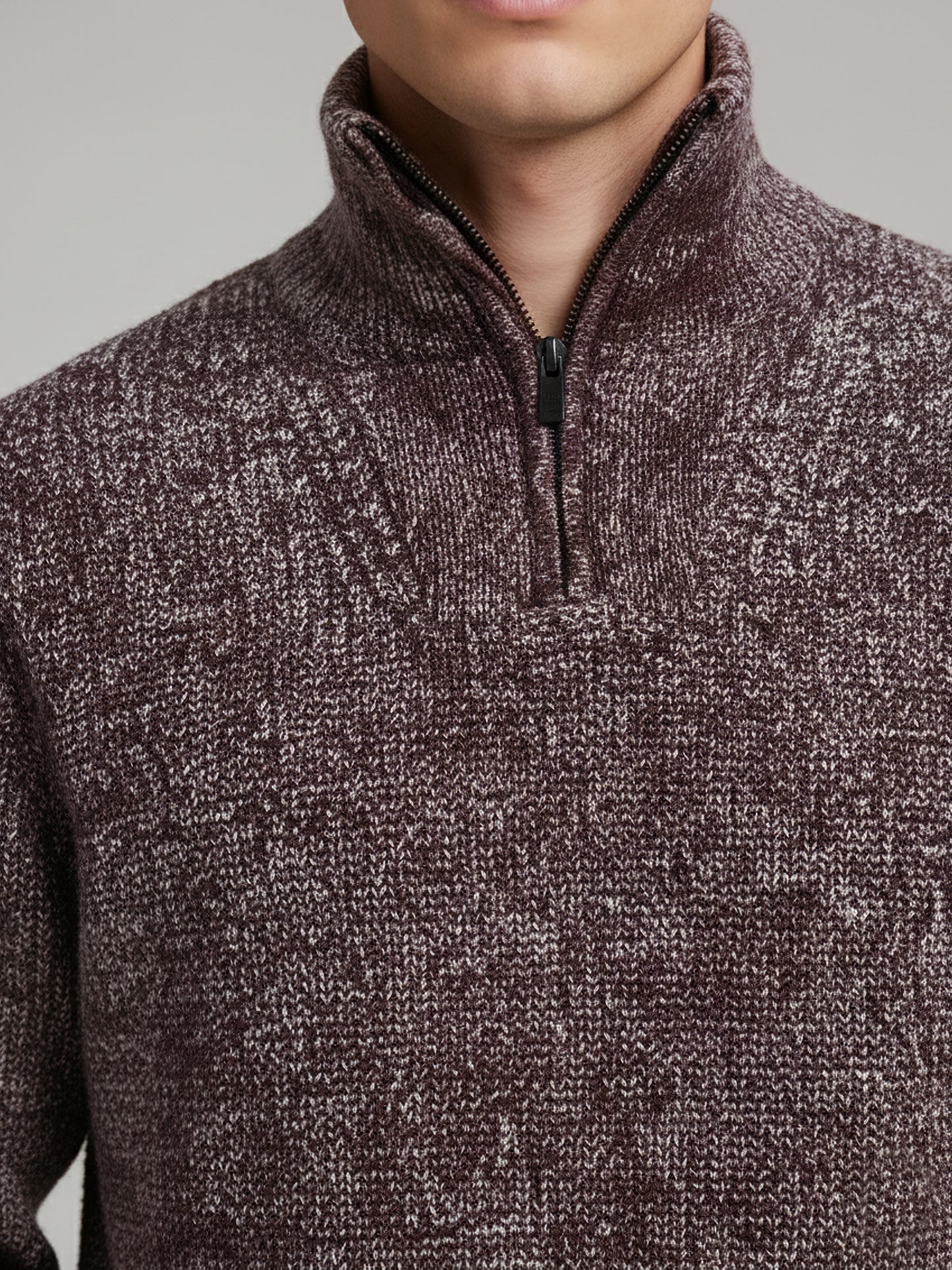 Celio* Men Brown Colourblocked Regular Fit Cotton Sweaters