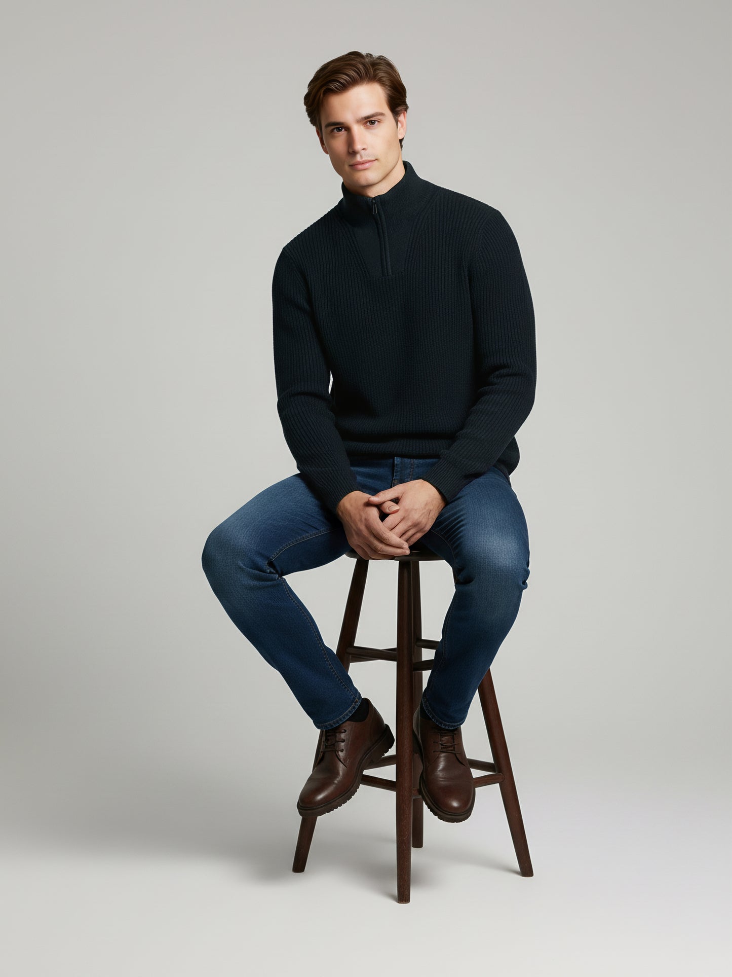 Celio* Men Green Solid Regular Fit Cotton Sweaters