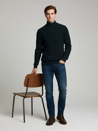 Celio* Men Green Solid Regular Fit Cotton Sweaters