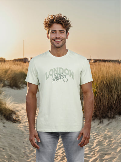 Celio* Men Green Printed Straight Fit Cotton T-shirt