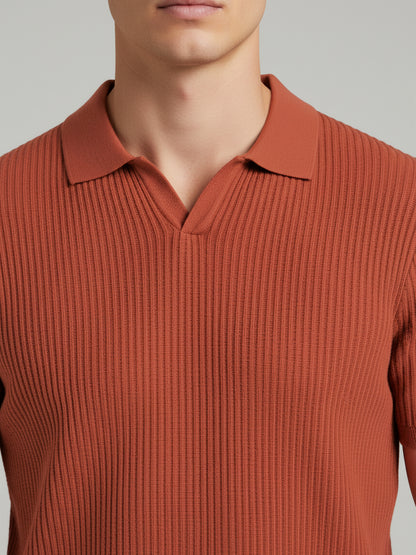 Celio Men Red Solid Regular Fit Cotton T-Shirts