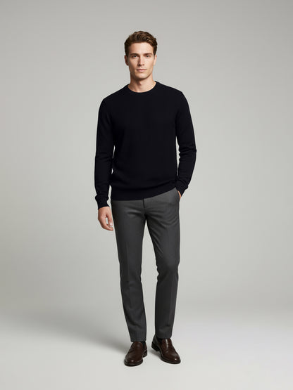 Celio* Men Black Solid Regular Fit Cotton Sweaters