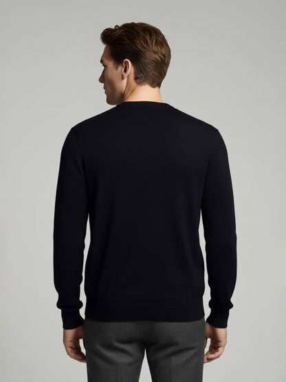 Celio* Men Black Solid Regular Fit Cotton Sweaters