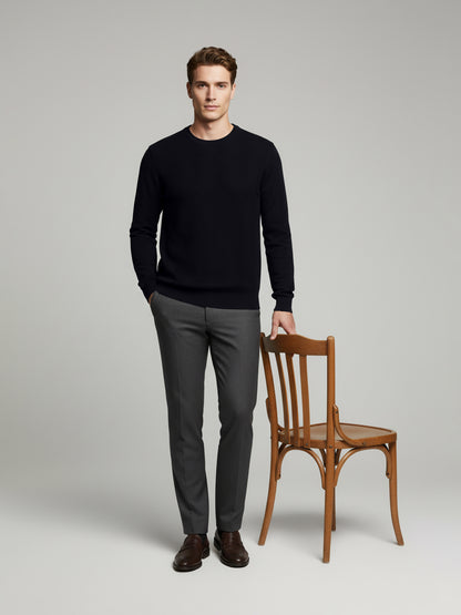 Celio* Men Black Solid Regular Fit Cotton Sweaters