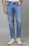 Celio* Cotton-Blend Jogger Fit Blue Jean