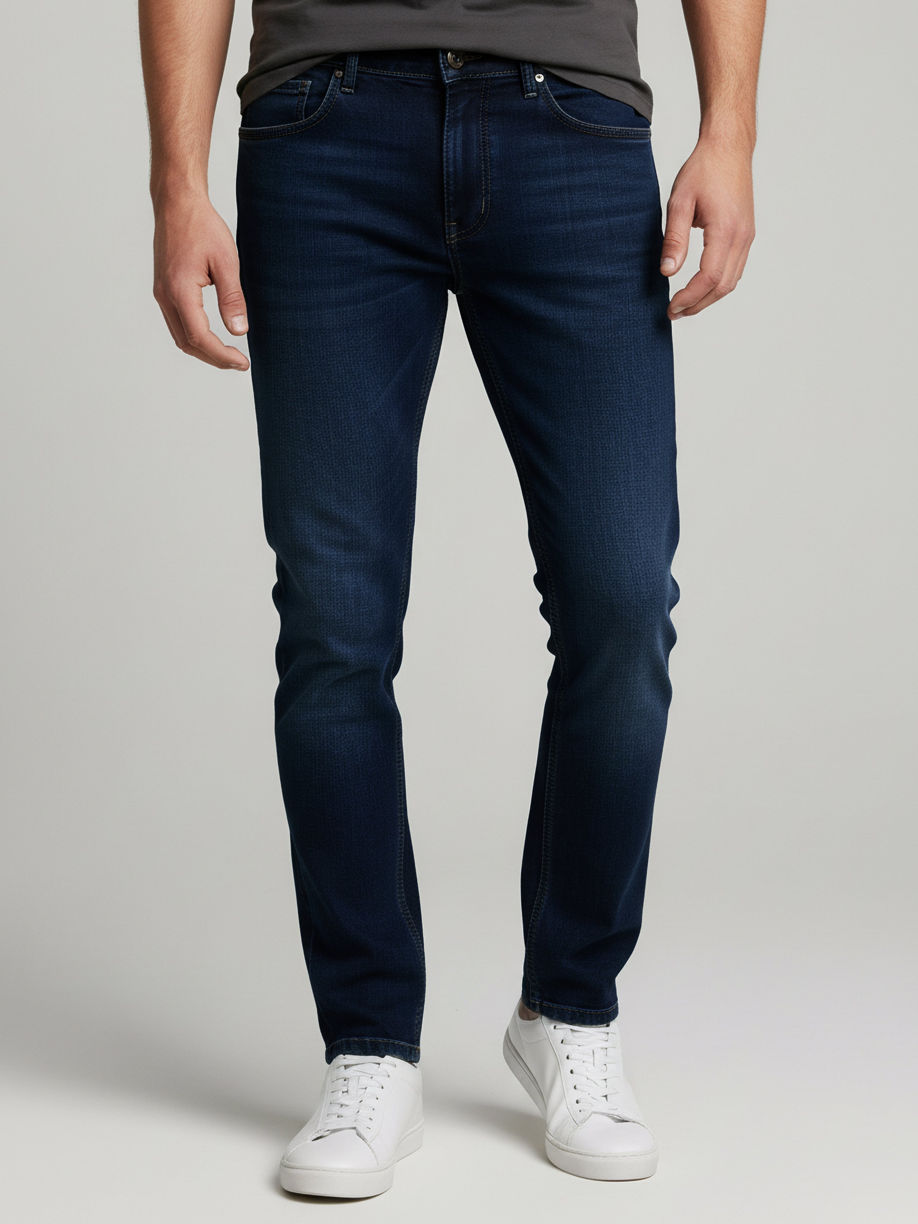 Celio Men Blue Solid Skinny Fit Cotton Jeans