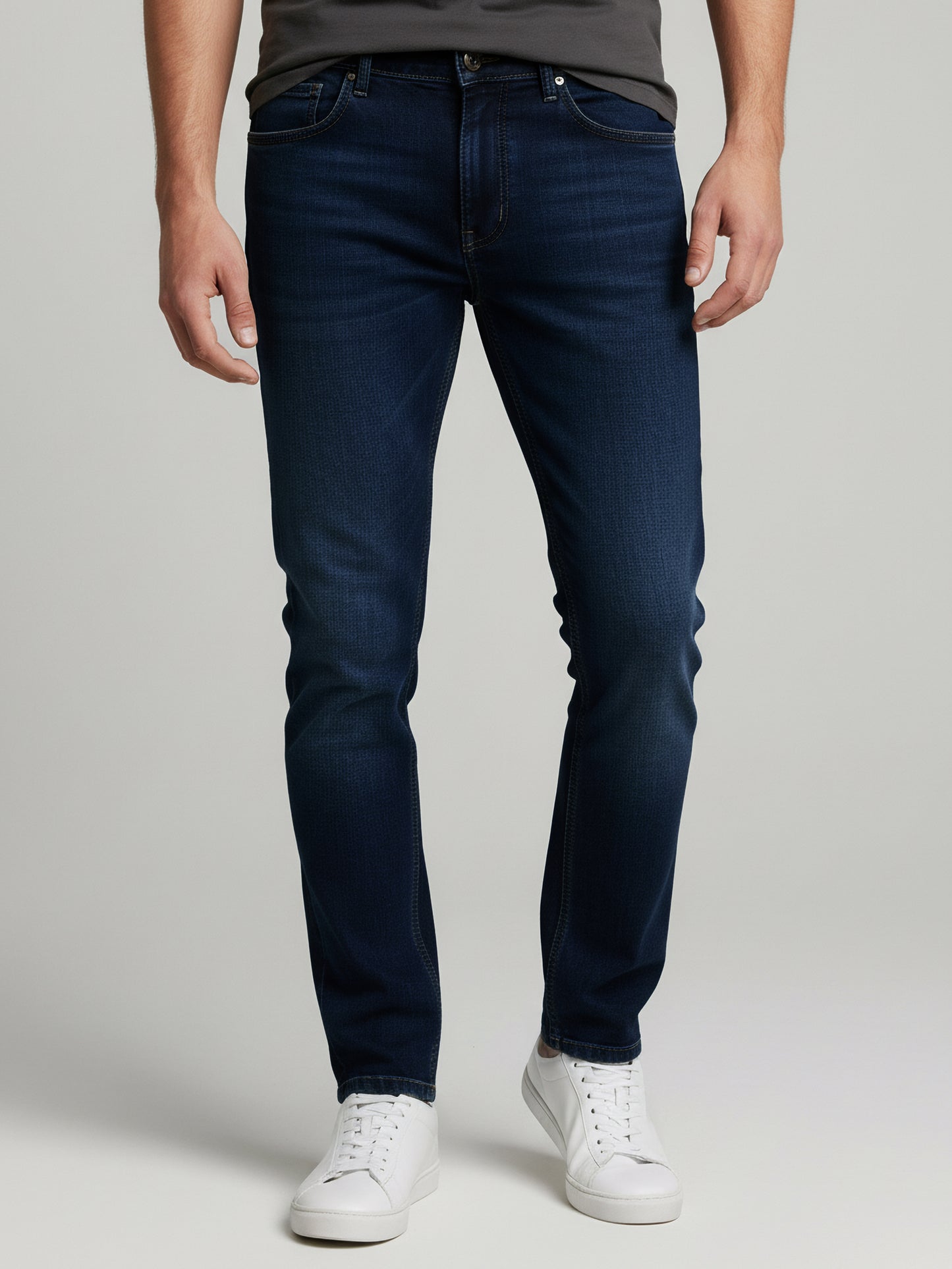 Celio Men Blue Solid Skinny Fit Cotton Jeans