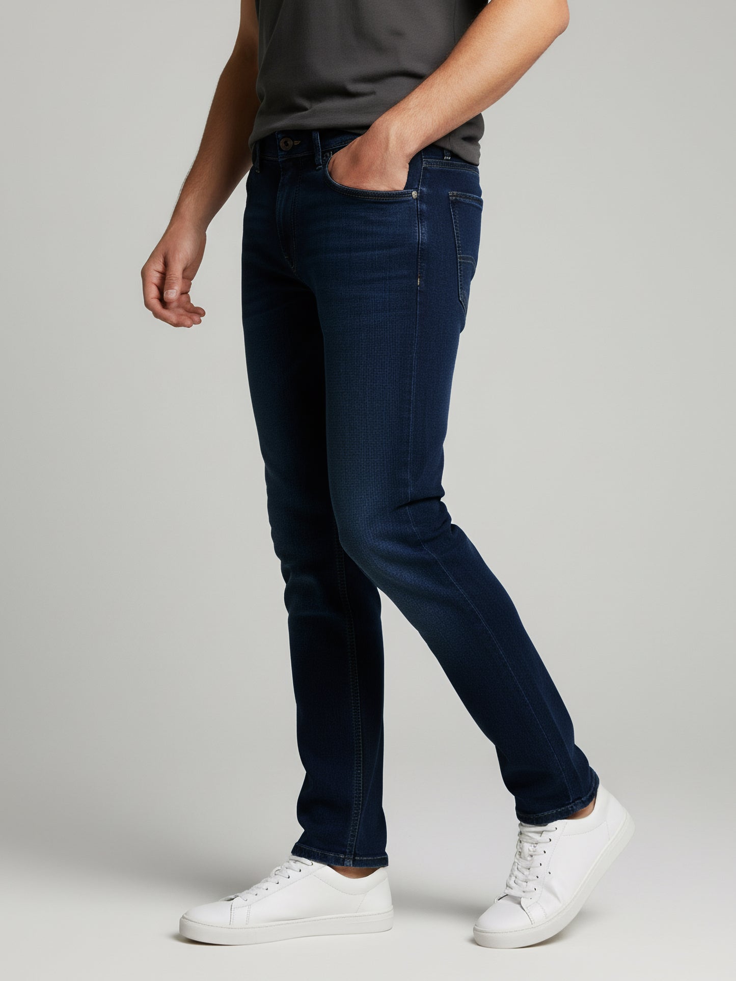 Celio Men Blue Solid Skinny Fit Cotton Jeans