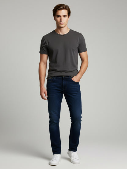 Celio Men Blue Solid Skinny Fit Cotton Jeans
