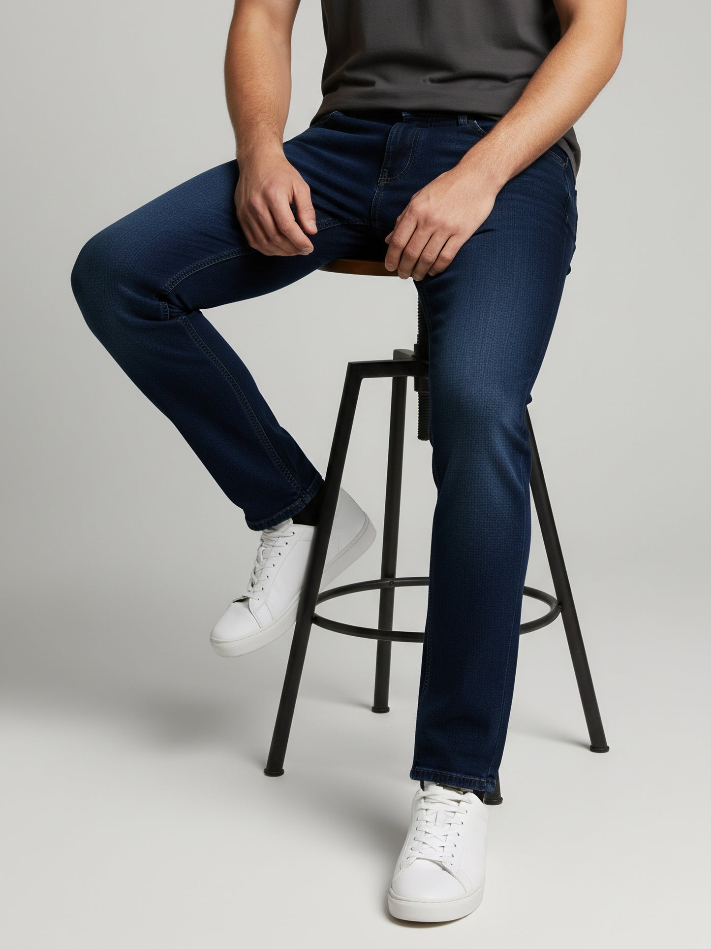 Celio Men Blue Solid Skinny Fit Cotton Jeans