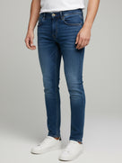 Celio* Blue Skinny Fit Solid Cotton Jeans for Men