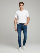 Celio* Blue Skinny Fit Solid Cotton Jeans for Men