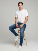 Celio* Blue Skinny Fit Solid Cotton Jeans for Men