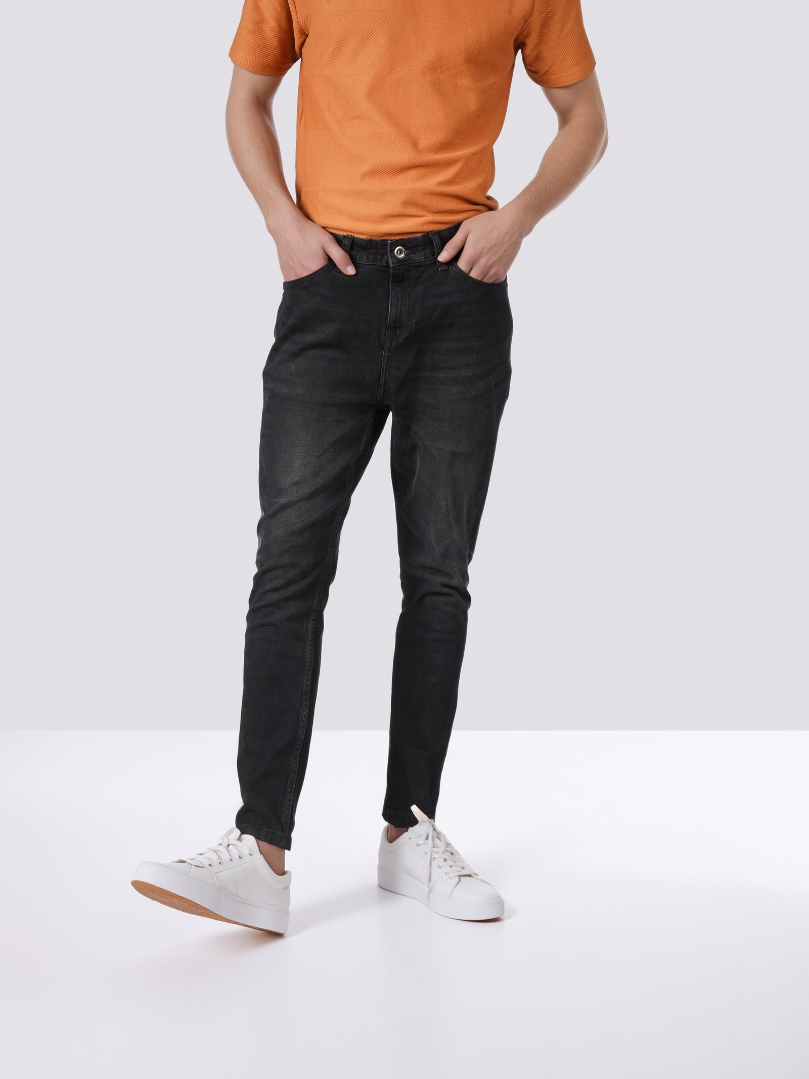 Celio* Skinny Fit Cotton Men Solid Black Jeans