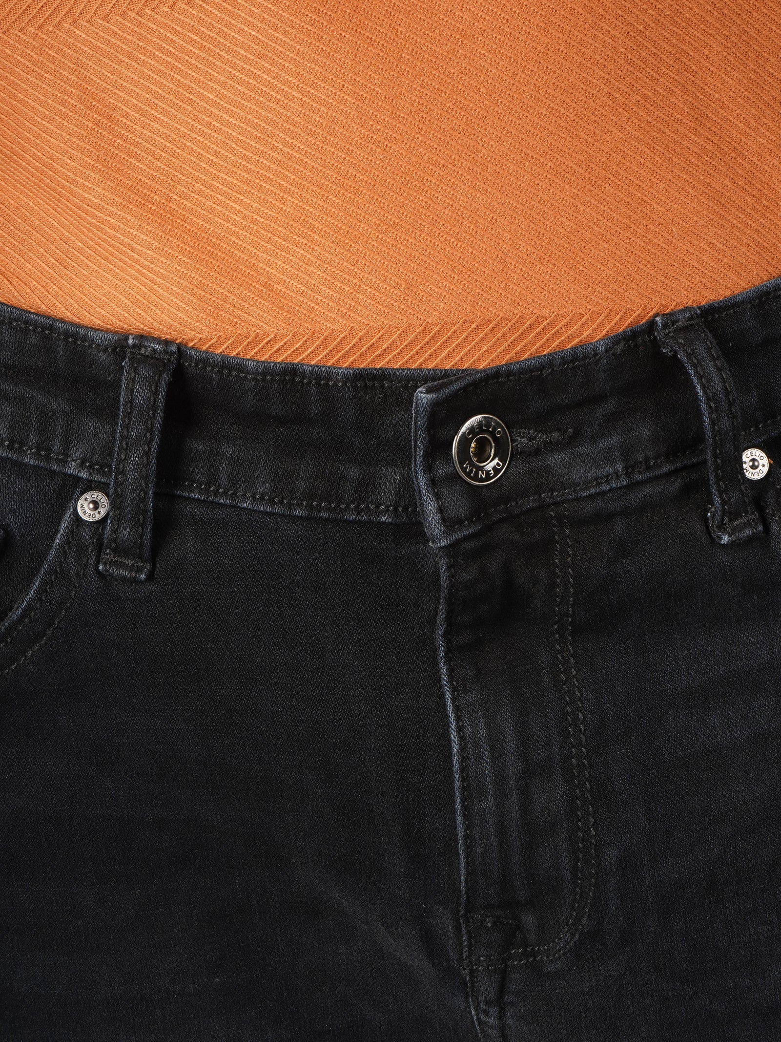 Celio* Skinny Fit Cotton Men Solid Black Jeans