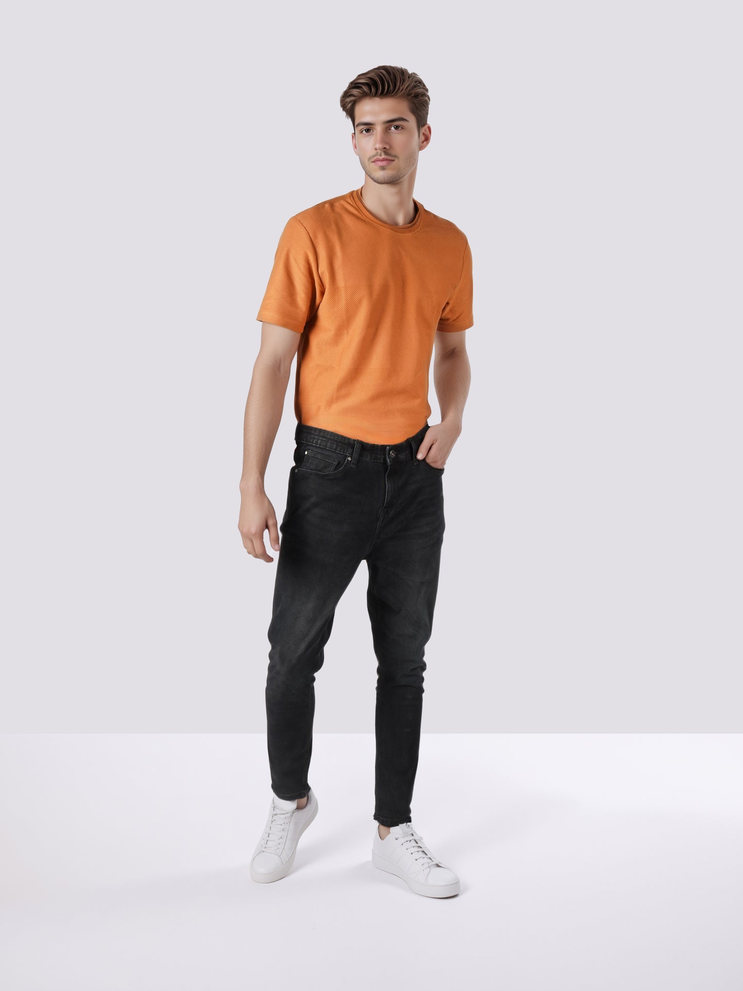 Celio* Men Black Solid Skinny Fit Cotton Jeans