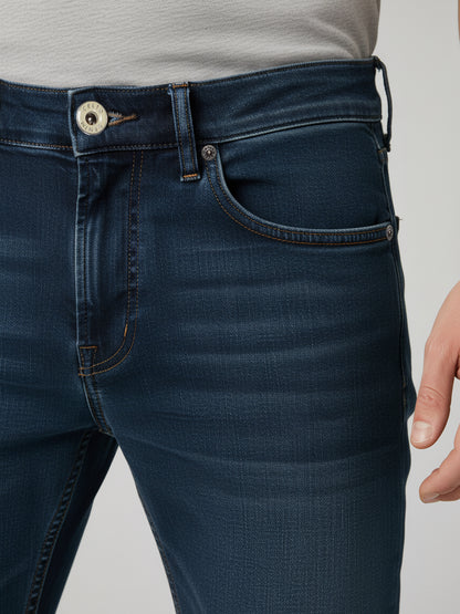 Celio* Men  Blue Solid Skinny Fit Cotton Jeans