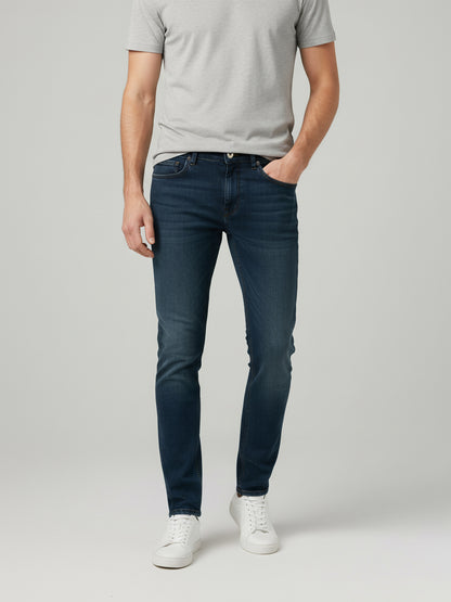 Celio* Men  Blue Solid Skinny Fit Cotton Jeans