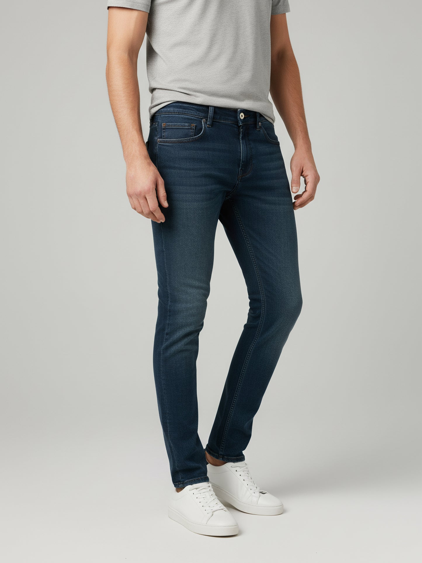 Celio* Men  Blue Solid Skinny Fit Cotton Jeans
