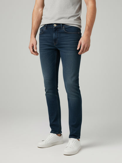 Celio* Men  Blue Solid Skinny Fit Cotton Jeans