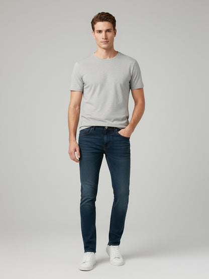 Celio* Men  Blue Solid Skinny Fit Cotton Jeans