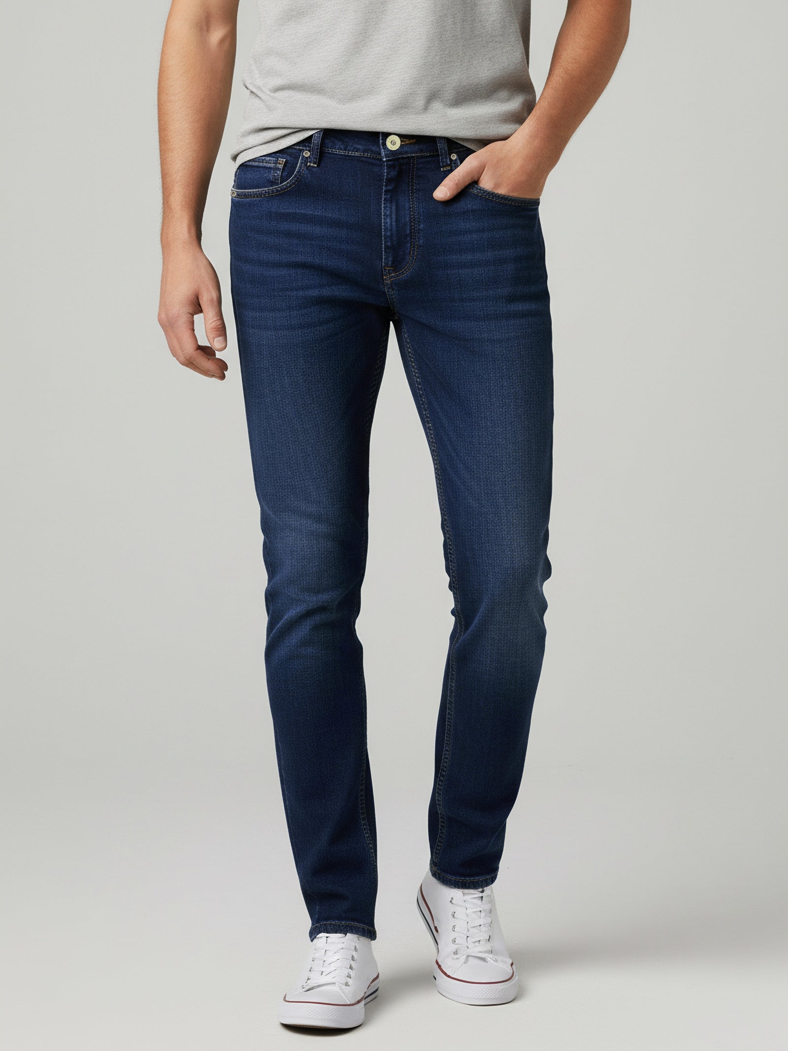Celio* Solid Blue Skinny Fit Men Cotton Jeans