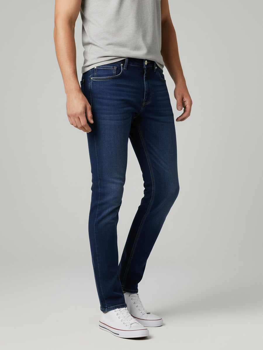 Celio* Solid Blue Skinny Fit Men Cotton Jeans