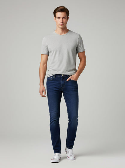 *Celio Men Blue Solid Skinny Fit Cotton Jeans