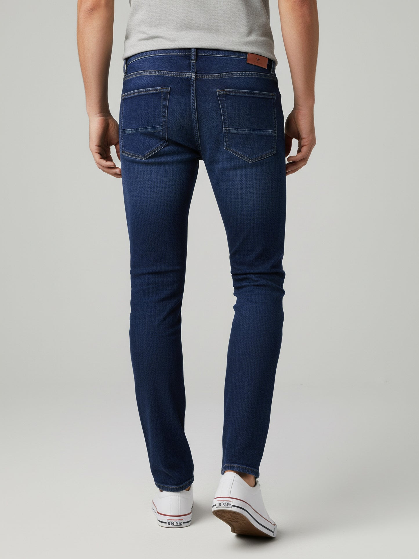 *Celio Men Blue Solid Skinny Fit Cotton Jeans