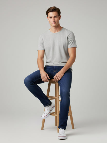 *Celio Men Blue Solid Skinny Fit Cotton Jeans