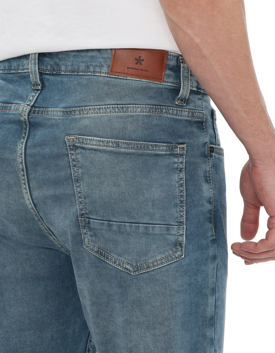 Skinny Fit Cotton Dobby Jeans - Blue