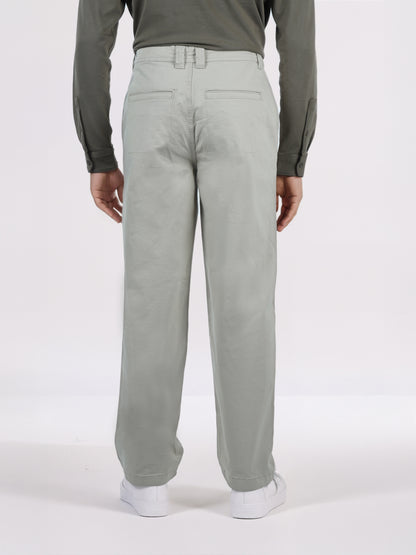 Celio* Men Beige Solid Baggy Fit Cotton Trousers