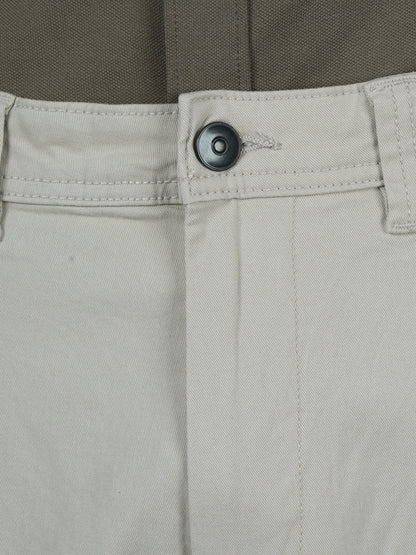 Celio* Men Beige Solid Baggy Fit Cotton Trousers