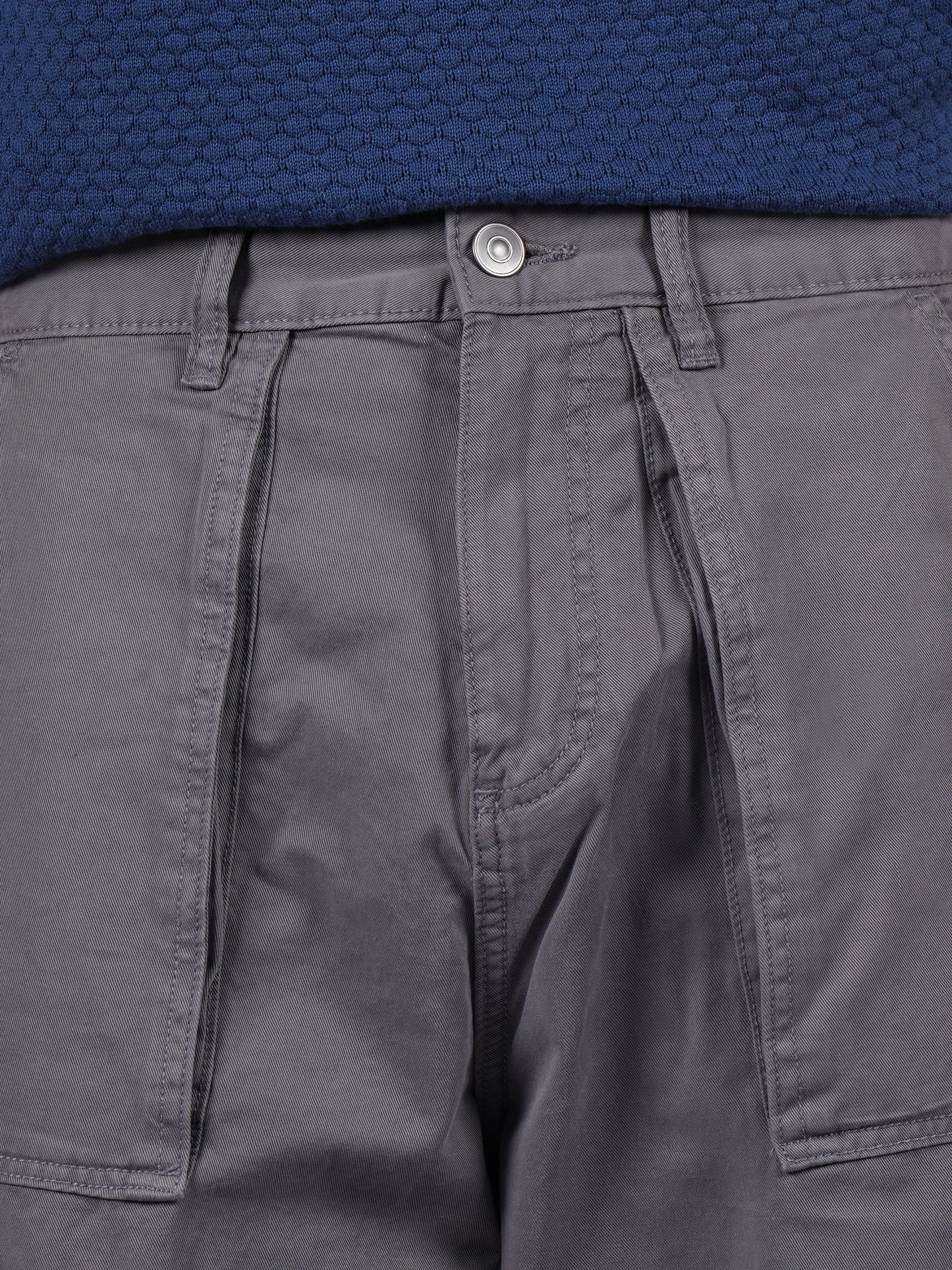 Celio* Men Grey Solid Baggy Fit Cotton Trousers