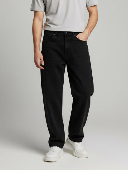 Celio* Men  Black Solid balloon-fit Cotton Jeans