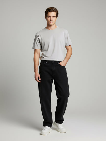 Celio* Men  Black Solid balloon-fit Cotton Jeans