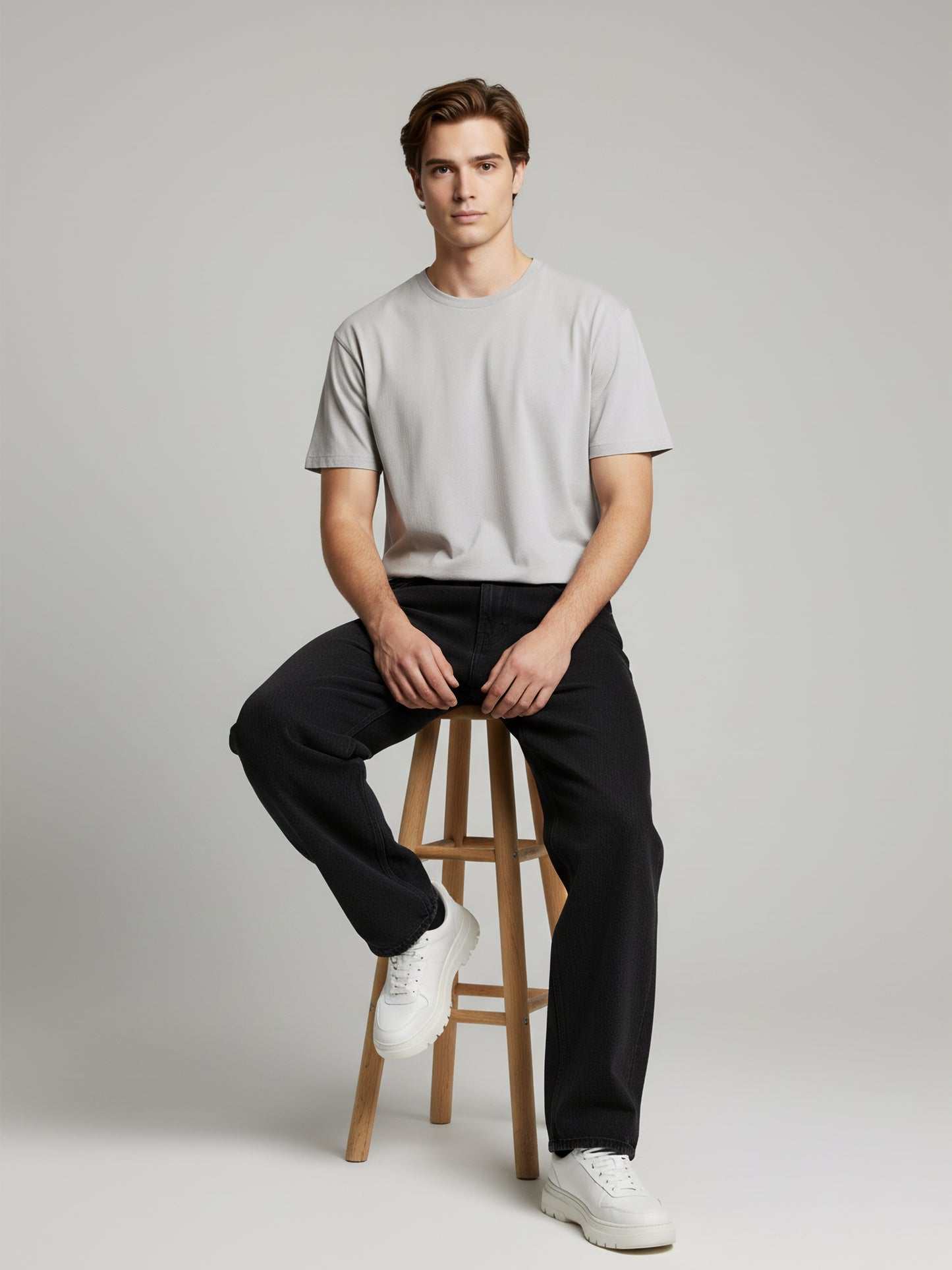 Celio* Men  Black Solid balloon-fit Cotton Jeans