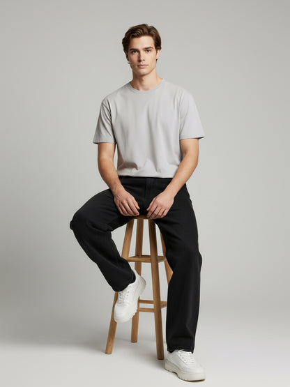 Celio* Men  Black Solid balloon-fit Cotton Jeans