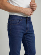Celio* Blue Cotton Slim Fit Solid Jeans for Men