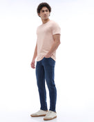 Celio* Blue Cotton Slim Fit Solid Jeans for Men