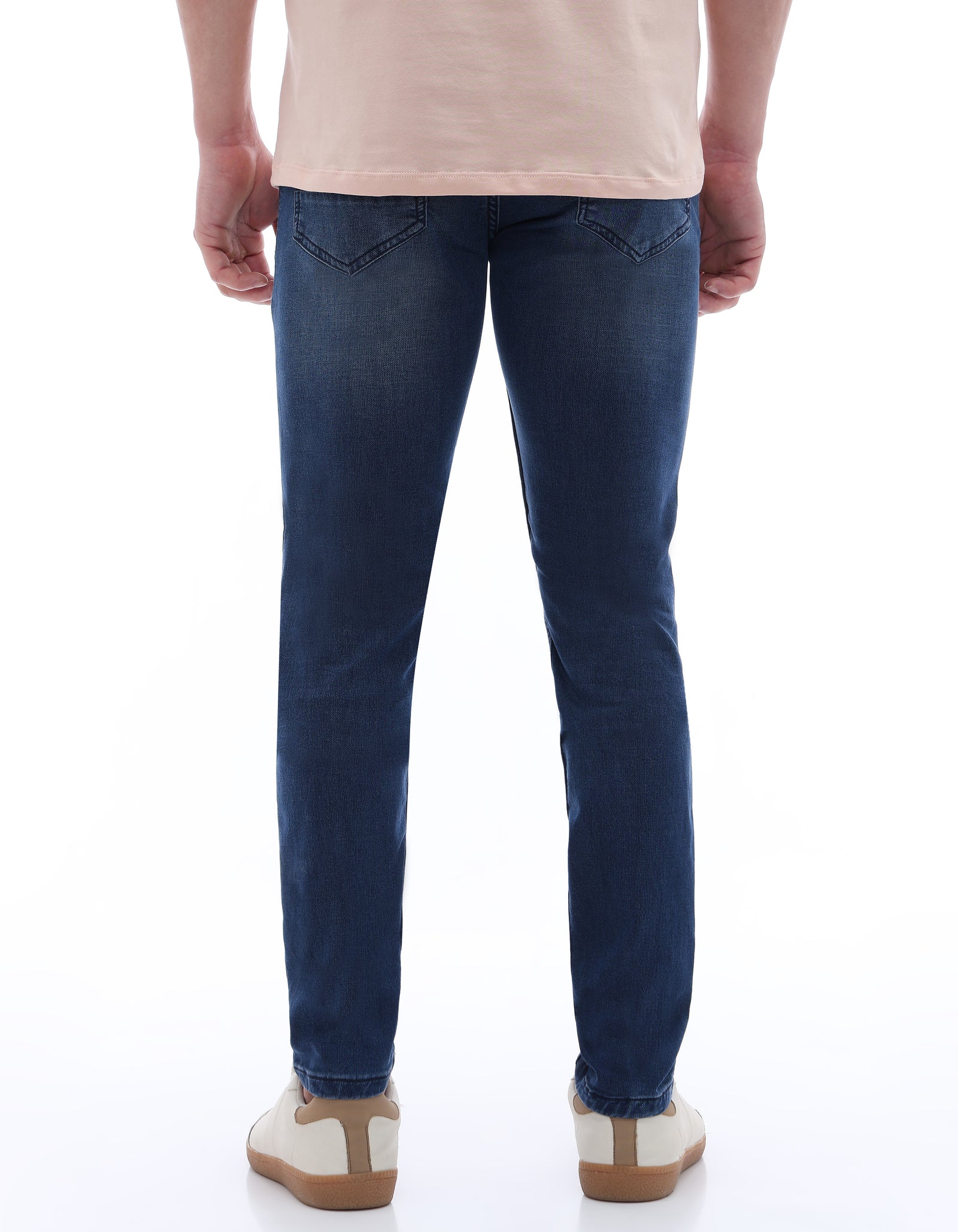 Celio* Blue Cotton Slim Fit Solid Jeans for Men