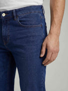 Celio* Blue Cotton Slim Fit Solid Jeans for Men
