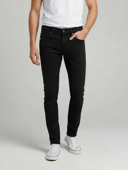 Celio* Men Black Solid Straight Fit Cotton Jeans