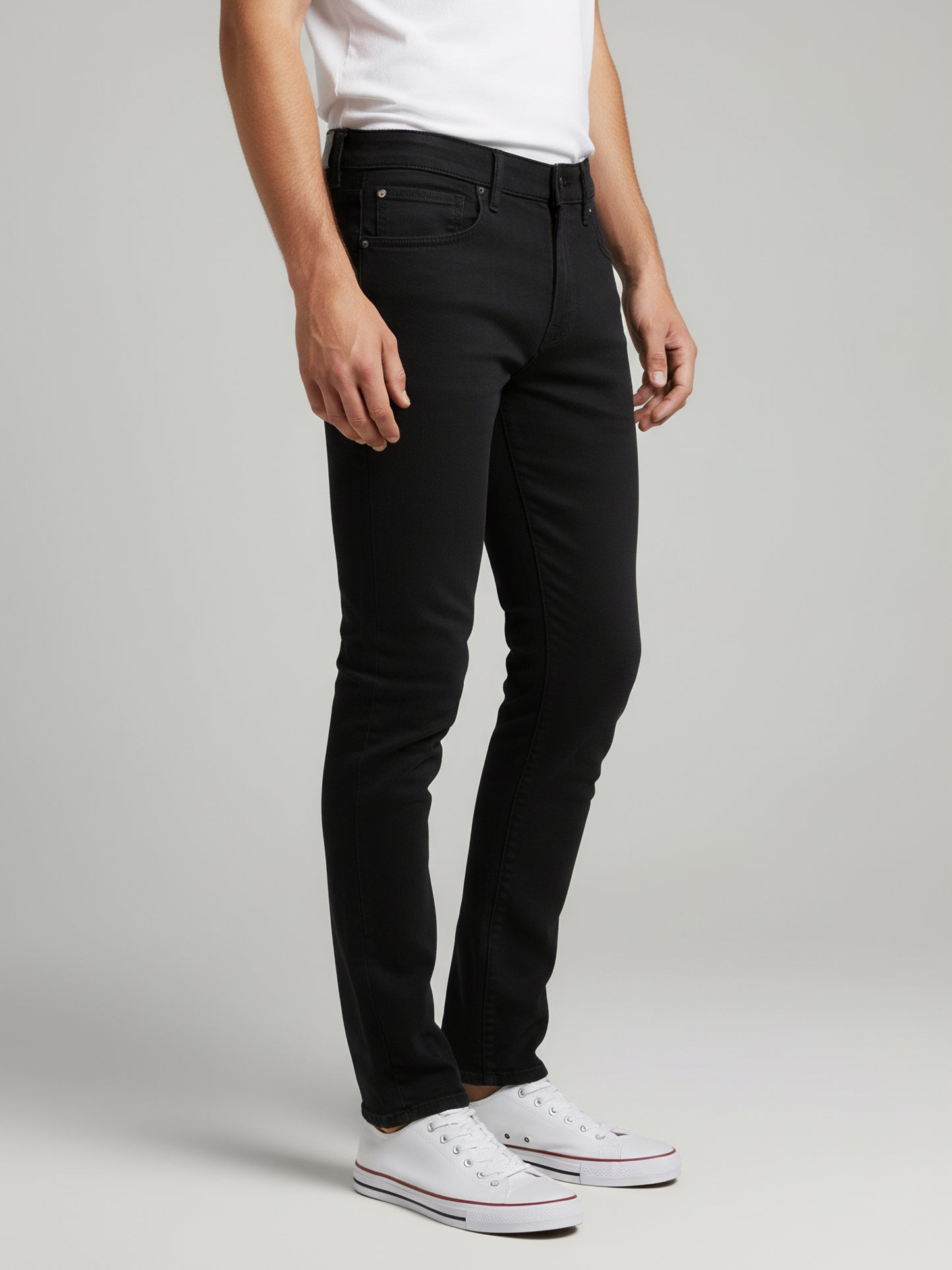 Celio* Men Black Solid Straight Fit Cotton Jeans