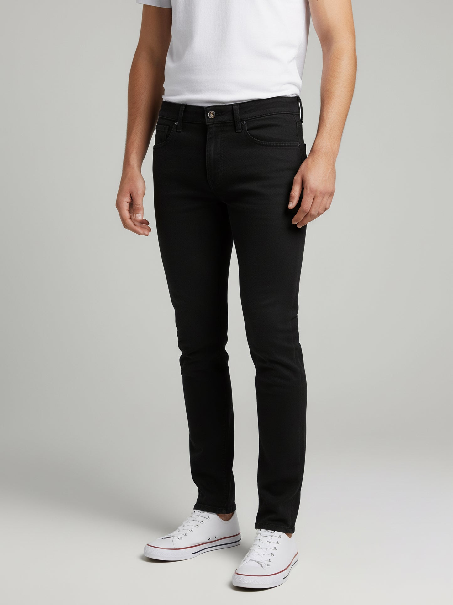 Celio* Men Black Solid Straight Fit Cotton Jeans