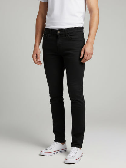 Celio* Men Black Solid Straight Fit Cotton Jeans