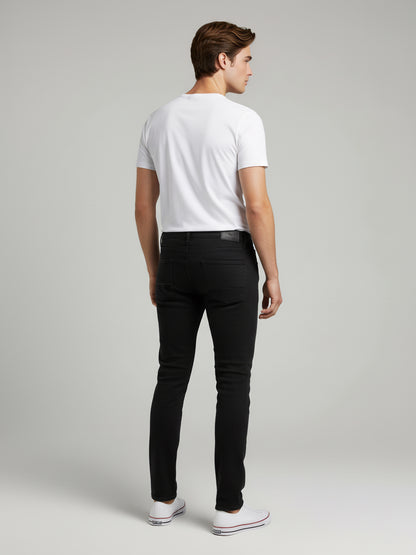 Celio* Men Black Solid Straight Fit Cotton Jeans