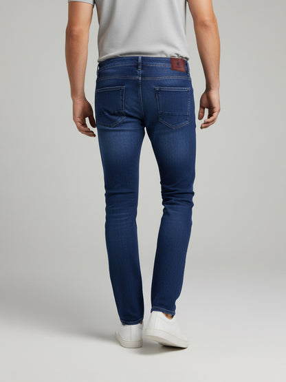 Celio* Men  Blue Solid Bootcut Cotton Jeans